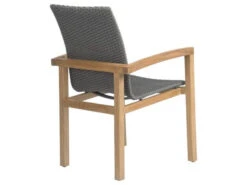 Leah Sessel Teak Mit Synthetikfaser Steingrau -Gartenmöbel Verkäufe stern leah sessel teak mit synthetikfaser steingrau rueckansicht 627x627