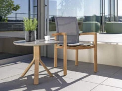Leah Sessel Teak Mit Textilenbezug Leinen Grau -Gartenmöbel Verkäufe stern leah sessel teak mit textilenbezug leinen grau ambientebild 627x627