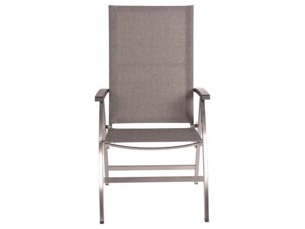 Klappsessel Mika Edelstahl Textilenbezug Leinen Grau 4 Klappsessel Mika Edelstahl Textilenbezug Leinen Grau – Bild 2