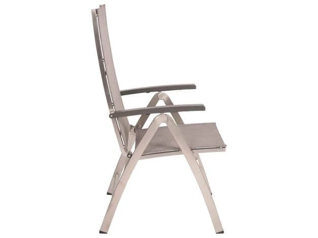 Klappsessel Mika Edelstahl Textilenbezug Leinen Grau 5 Klappsessel Mika Edelstahl Textilenbezug Leinen Grau – Bild 3