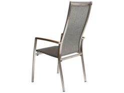 Stapelsessel Mika Hoch Teak Edelstahl Textilenbezug Leinen Grau -Gartenmöbel Verkäufe stern mika stapelsessel hoch edelstahl teakarmlehnen 416981 rueckansicht 627x627