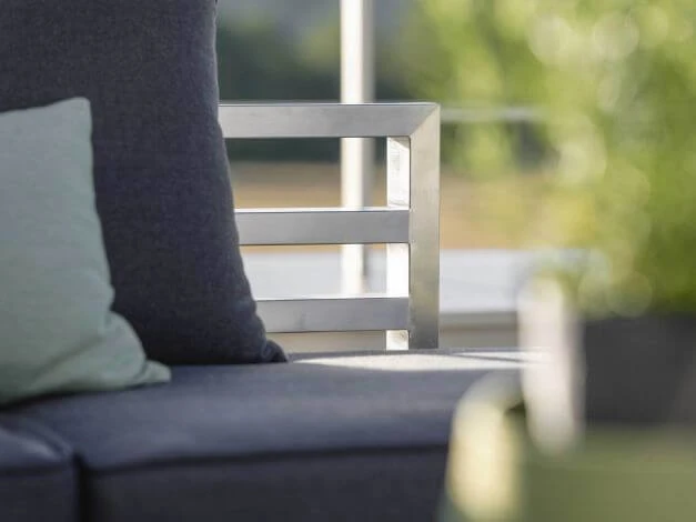 New Holly Dining Lounge Edelstahl Mit Auflage Schiefergrau 5 New Holly Dining Lounge Edelstahl Mit Auflage Schiefergrau – Bild 3