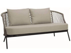 Odea 2-Sitzer Lounge Sofa Schwarz Matt Kordel Salt