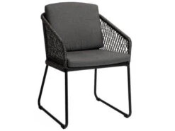 Odea Kufensessel Schwarz Matt Kordel Pepper