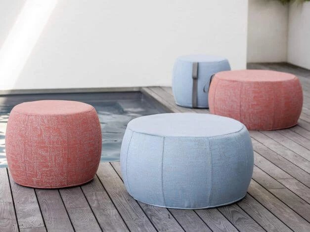 Pouf Ø70/79x41cm Outdoorstoff 4 Pouf Ø70/79x41cm Outdoorstoff – Bild 2