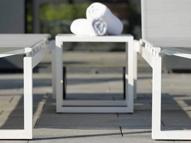 Beistelltisch Robin 40x40x40cm Aluminium Weiß 4 Beistelltisch Robin 40x40x40cm Aluminium Weiß – Bild 2