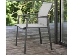 Stapelsessel Kari Alu Anthrazit Mit Textilenbezug Silber -Gartenmöbel Verkäufe stern stapelsessel kari anthrazit silber ambientebild 627x627