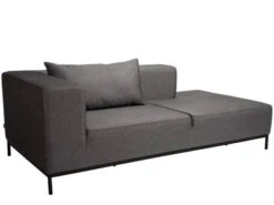 Taavi Recamiere Armlehne Links Outdoorstoff Seidenschwarz