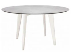 Gartentisch Ø134cm HPL Aluminium Weiß
