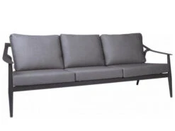 Vanda 3-Sitzer Sofa Anthrazit Mit Auflage Seidengrau