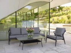 Vanda 3-Sitzer Sofa Anthrazit Mit Auflage Seidengrau -Gartenmöbel Verkäufe stern vanda lounge sessel anthrazit seidengrau 416661 ambientebild 1 627x627 2