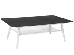 Vanda Lounge-Tisch 130x80cm Weiß Silverstar 2.0 Dark Marble