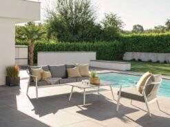 Vanda Lounge-Tisch 130x80cm Weiß Silverstar 2.0 Dark Marble -Gartenmöbel Verkäufe stern vanda lounge weiss seidengrau ambientebild 1 627x627