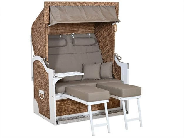 Strandkorb Luxury Aluminium XL PE Arabica Dessin Southend 168 3 Strandkorb Luxury Aluminium XL PE Arabica Dessin Southend 168