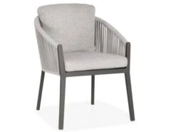 Suns Avero Dining Chair Alu Matt Royal Grey Rope Camel Sand