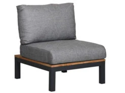 Suns Lounge Memphis Mittelmodul Alu Matt Royal Grey Teak