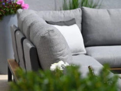 Suns Lounge Set Memphis 4-teilig Alu Matt Royal Grey Teak -Gartenmöbel Verkäufe suns memphis loungeset alu matt royal grey sunproof ambientebild 2 627x627