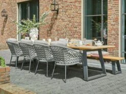 Suns Nappa Dining Chair Rope Matt Royal Grey Macramé Weaving -Gartenmöbel Verkäufe suns nappa dining sessel macrame anthrazit carbon grey ambientebild 3 627x627