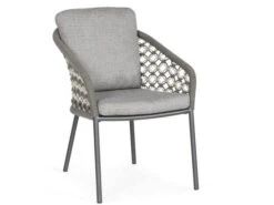 Suns Nappa Dining Chair Rope Matt Royal Grey Macramé Weaving