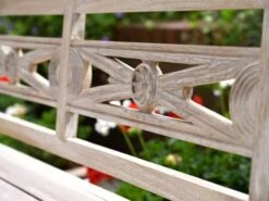 Gartenbank Ornament 2-Sitzer White Washed 8 Gartenbank Ornament 2-Sitzer White Washed -Gartenmöbel Verkäufe teak gartenbank ornament detailbild 1 627x627 1