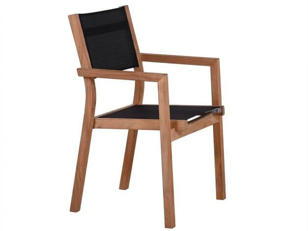 Teakholz Stapelsessel Lerici Mit Outdoorgewebe 4 Teakholz Stapelsessel Lerici Mit Outdoorgewebe – Bild 2