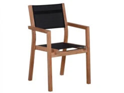 Teakholz Stapelsessel Lerici Mit Outdoorgewebe