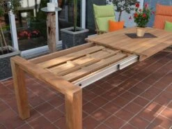 Premium Deluxe Teakholz Ausziehtisch Chatrium 160/260x100cm -Gartenmöbel Verkäufe teakholz ausziehtisch chatrium geoeffnet 627x627