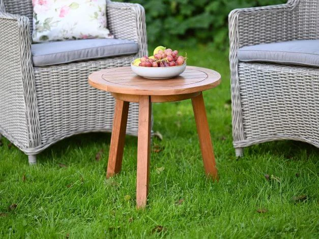 Teakholz Beistelltisch Aspen Rund Ø50cm 4 Teakholz Beistelltisch Aspen Rund Ø50cm – Bild 2