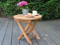 Teakholz Beistelltisch San Francisco Ø50cm -Gartenmöbel Verkäufe teakholz beistelltisch san francisco ambientebild 627x627