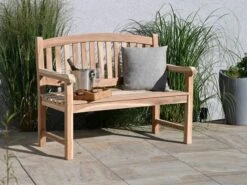 Teakholz Sitzbank Anita 2-Sitzer 120cm -Gartenmöbel Verkäufe teakholz gartenbank anita 2 sitzer ambientebild 1 627x627