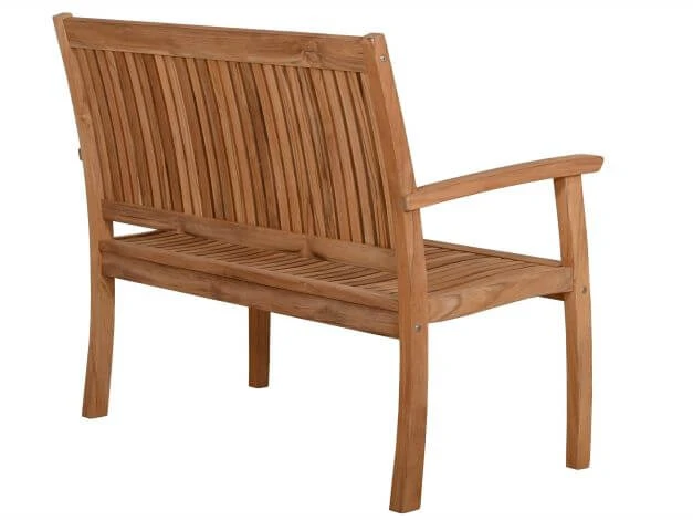 Teakholz Gartenbank Milano Premium 124cm 2-Sitzer 4 Teakholz Gartenbank Milano Premium 124cm 2-Sitzer – Bild 2