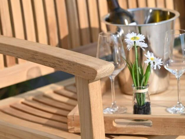 Teakholz Gartenbank Milano Premium 154cm 3-Sitzer 7 Teakholz Gartenbank Milano Premium 154cm 3-Sitzer – Bild 5