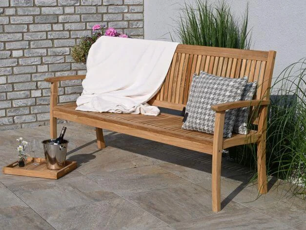 Teakholz Gartenbank Milano Premium 184cm 4-Sitzer 5 Teakholz Gartenbank Milano Premium 184cm 4-Sitzer – Bild 3