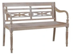 Gartenbank Ornament 2-Sitzer White Washed