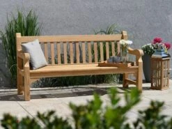 Teak Holz Parkbank Torino 180cm 4-Sitzer -Gartenmöbel Verkäufe teakholz gartenbank parkbank torino ambientebild 2 627x627