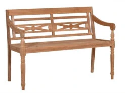 Teak Holz Gartenbank Sanur Ornament