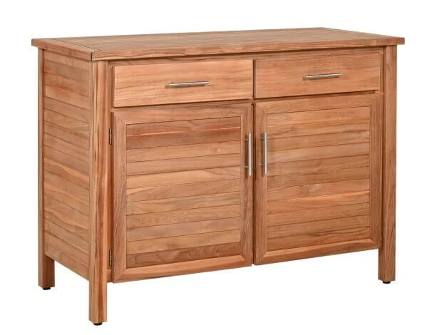 Teakholz Gartenschrank Kommode Gotland 125cm 3 Teakholz Gartenschrank Kommode Gotland 125cm