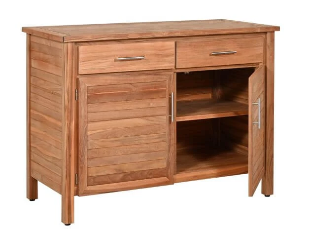 Teakholz Gartenschrank Kommode Gotland 125cm 4 Teakholz Gartenschrank Kommode Gotland 125cm – Bild 2