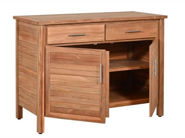Teakholz Gartenschrank Kommode Gotland 125cm 5 Teakholz Gartenschrank Kommode Gotland 125cm – Bild 3