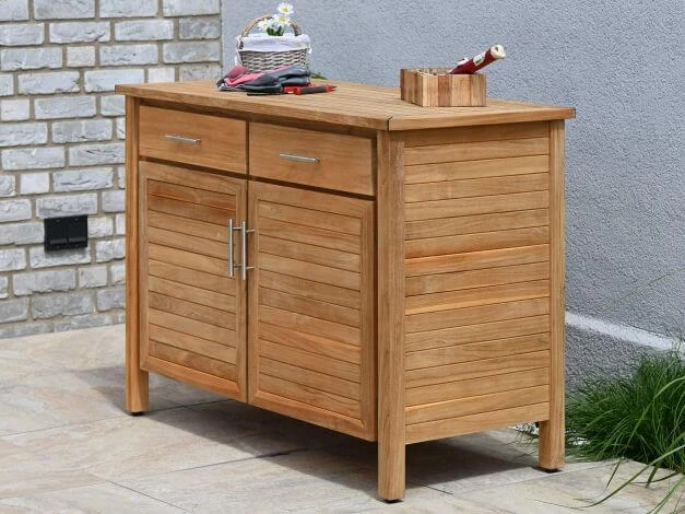 Teakholz Gartenschrank Kommode Gotland 125cm 12 Teakholz Gartenschrank Kommode Gotland 125cm – Bild 10
