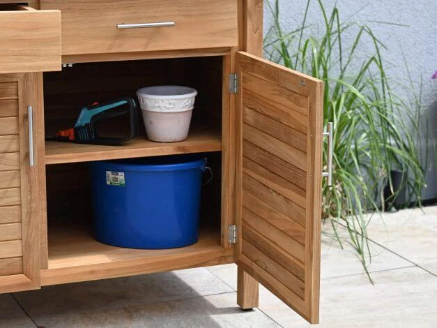 Teakholz Gartenschrank Kommode Gotland 125cm 9 Teakholz Gartenschrank Kommode Gotland 125cm – Bild 7