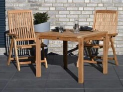 Teakholz Fixtisch San Francisco 90x90cm -Gartenmöbel Verkäufe teakholz gartentisch fixtisch san francisco 90x90cm quadratisch ambientebild 2 627x627