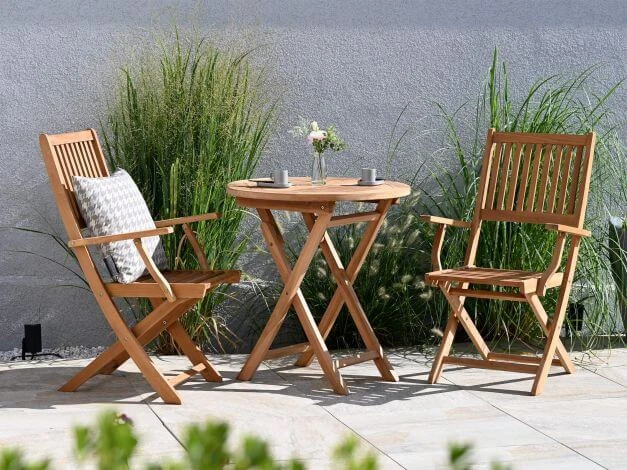 Teakholz Klapptisch Rund Hampton Ø70cm 4 Teakholz Klapptisch Rund Hampton Ø70cm – Bild 2