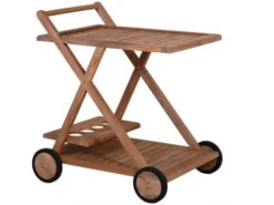 Teakholz Servierwagen Golden Trolley James