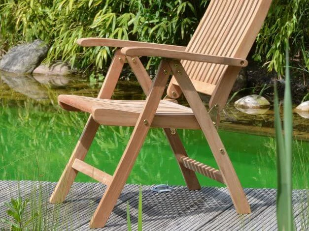 Teakholz Gartenstuhl Klappsessel Island 4 Teakholz Gartenstuhl Klappsessel Island – Bild 2