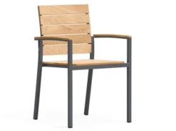 Stapelsessel Valis Teakholz Edelstahl Anthrazit