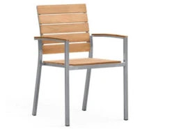 Stapelsessel Valis Teakholz Edelstahl Gebürstet