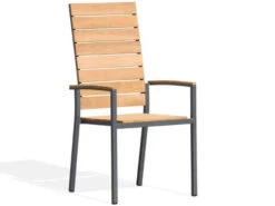 Stapelsessel Valis Highback Teakholz Edelstahl Anthrazit