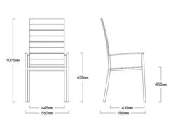 Stapelsessel Valis Highback Teakholz Edelstahl Anthrazit -Gartenmöbel Verkäufe teakholz stapelsessel valis highback edelstahl technische zeichnung 627x627