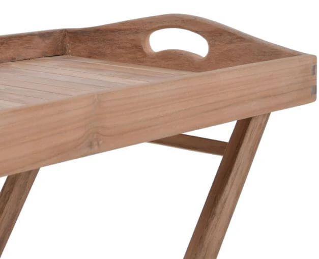 Teakholz Tablett Mit Ständer Silfia 4 Teakholz Tablett Mit Ständer Silfia – Bild 2